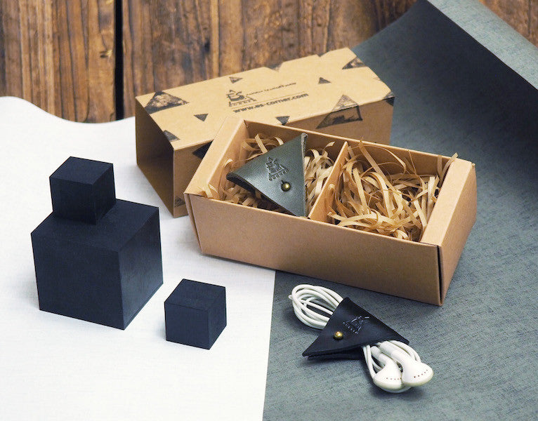 Life Believe Handmade Leather Cord Holder CHristmas Holiday Gifts Set Box Set Gifts for Him for Her Believer Grey Black Color | ES Corner