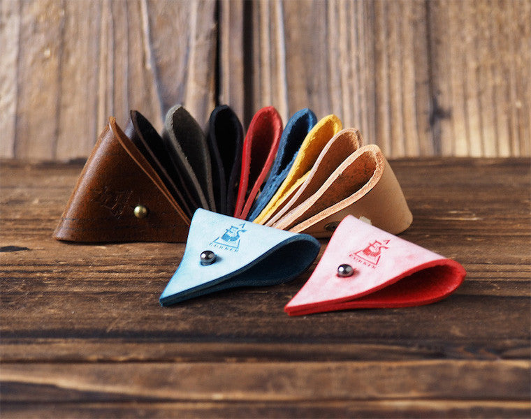 ES Corner Leather Cord Holder Red Blue coated wax 12 colors available