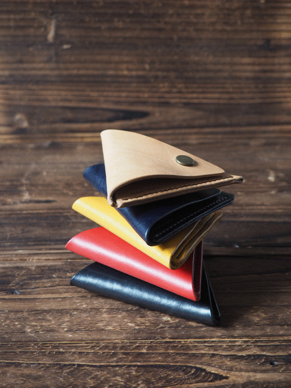 Leather Triangle Coin Purse #Yellow | 5 colors available | ES Corner