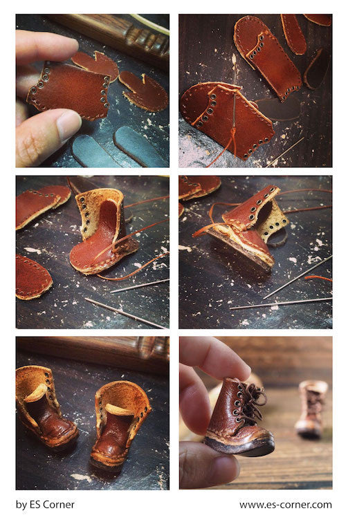 Miniature Leather Boots | Handmade Leather Goods | Customized gift | gifts for him | gifts for her | ES Corner