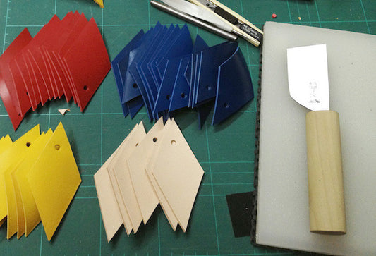 Working on the cord organizers | Handmade Leather Goods | Personalized Gifts | ES Corner