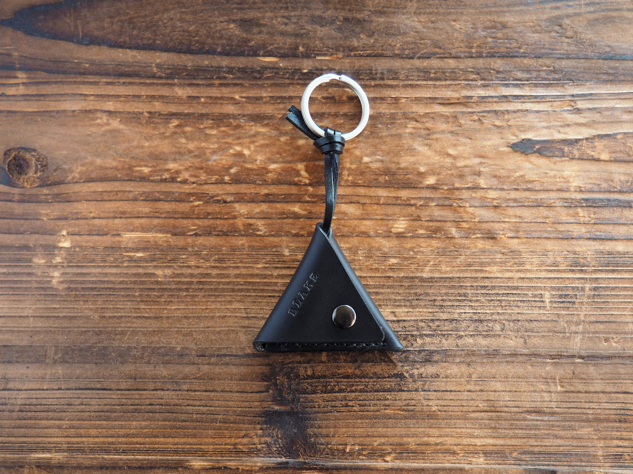 Personalized Leather Folded Guitar Pick Holder Keychain #Black | Handmade Leather Goods | Personalized Gifts | ES Corner