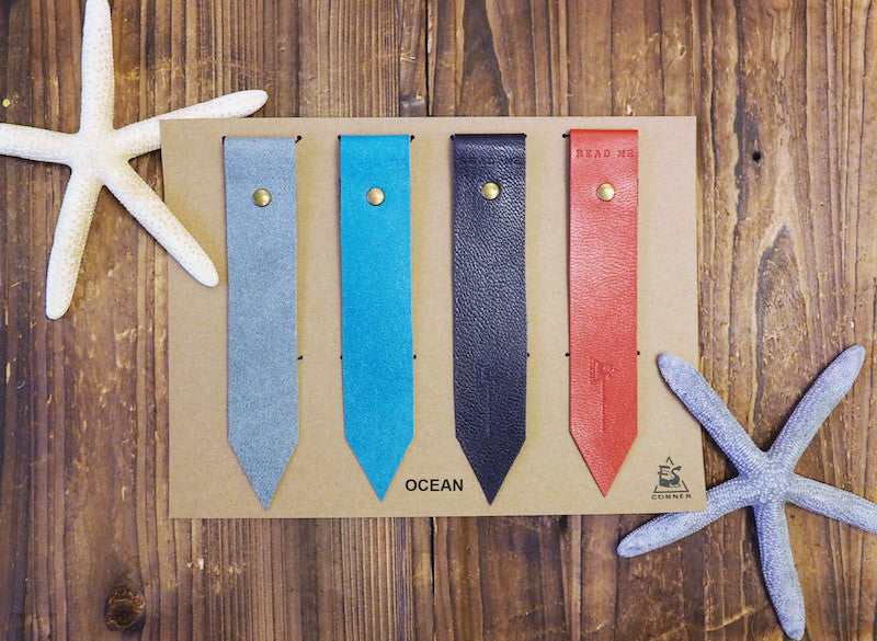 Natural Ocean Handmade Leather Bookmarks Sea Holiday Gift Set idea | ES Corner