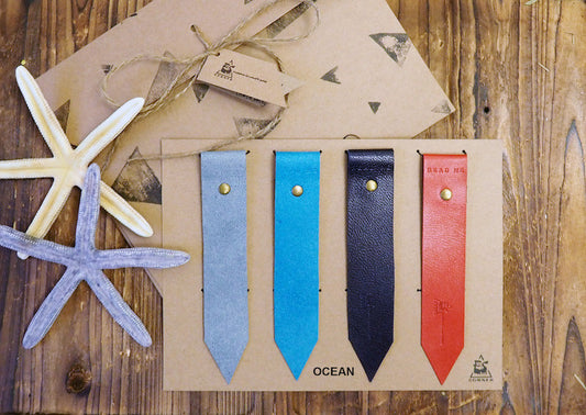Natural Ocean Handmade Leather Bookmark Holiday Gift Set | ES Corner