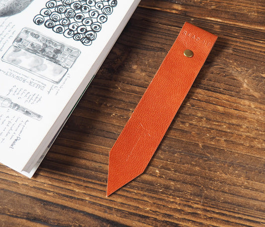 ES Corner Handmade Leather Bookmarks with Read Me Bookmark Burnt Sienna
