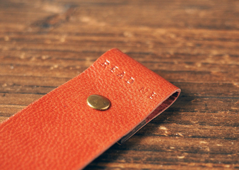 ES Corner Handmade Leather Bookmarks Engrave READ ME Burnt Sienna