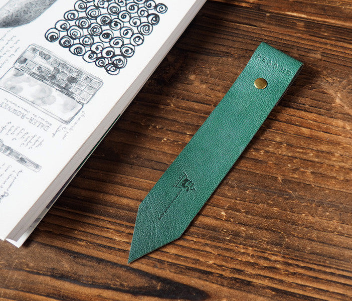 ES Corner Handmade Leather Bookmarks with Read Me Bookmark Dark Green