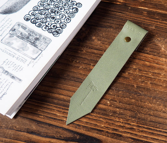 ES Corner Handmade Leather Bookmarks with Read Me Bookmark Green