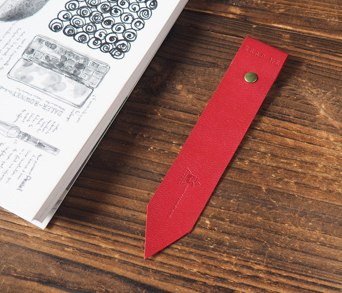 ES Corner Handmade Leather Bookmarks with Read Me Bookmark Red