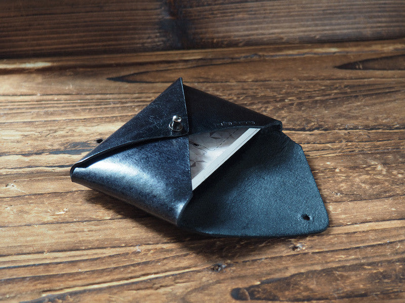 ES Corner Handmade Leather Minimal Business Card Holder Credit Card Holder Slim Wallet Black personalized gifts