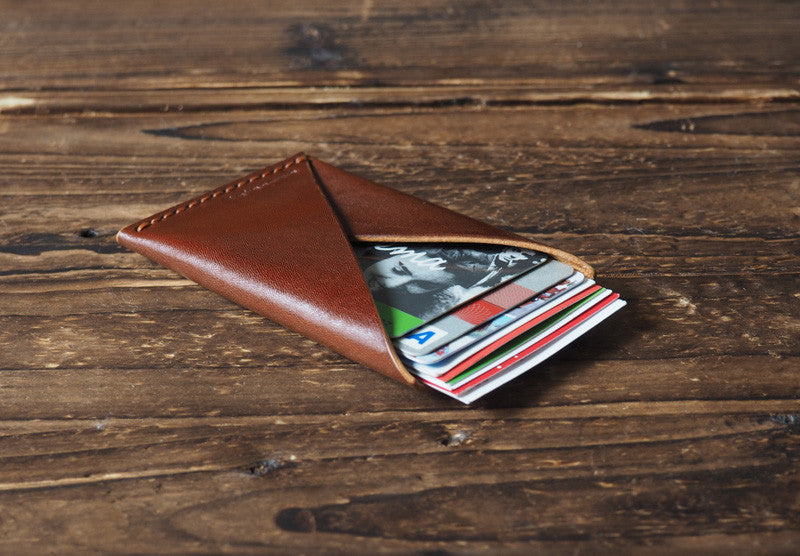 ES Corner Leather Minimalist Credit card Business card holder Black everyday carry