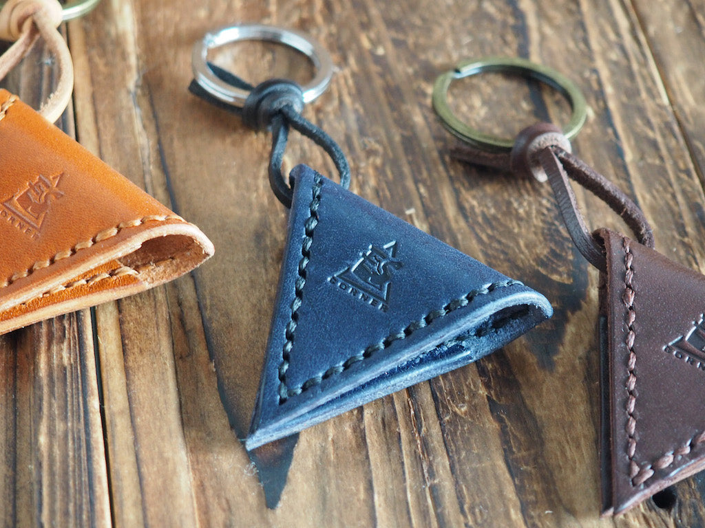 Personalized Leather Guitar Pick Holder Keychain #Navy Blue | Handmade Leather Goods | Personalized Gifts | ES Corner