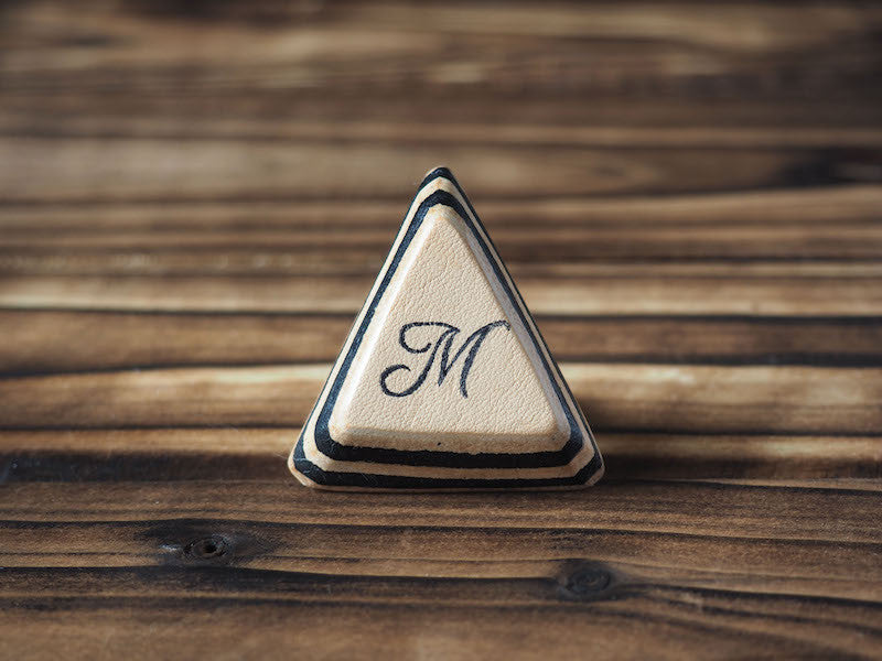 ES Corner Handmade Leather Initial Ring that Just for you Monogram gifts for birthday anniversary Triangle