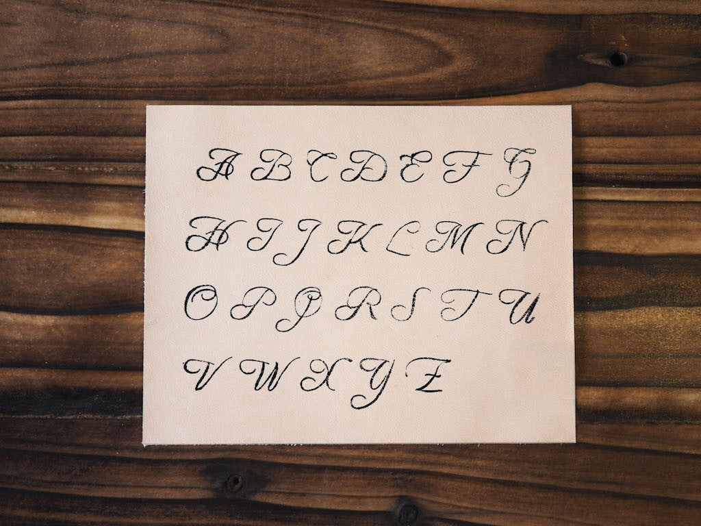 ES Corner Handmade Personalized Initial Monogram Custom Alphabet Hand Stamp sample for Leather Ring