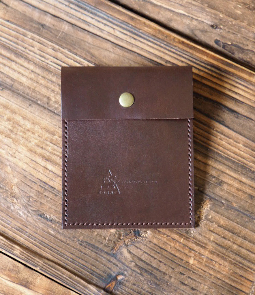 ES Corner Handmade Leather Pouch Travel Wallet Dark Brown Gift