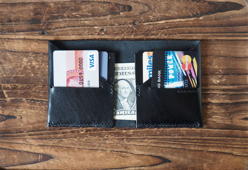 Quality Leather Slim Peak Billfold Wallet Card Wallet Minimal Wallet Leather accessories | ES Corner