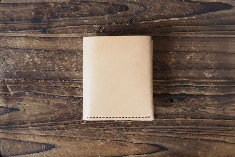 Quality Leather Slim Peak Billfold Wallet Card Wallet Minimal Wallet Leather accessories Natural Nude| ES Corner