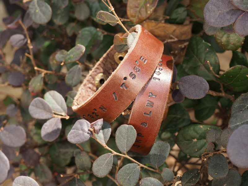 ES Corner Handmade Leather Couple Cuff Bracelet Perfect Personalized Gifts for Valentine's day and Anniversary Brown
