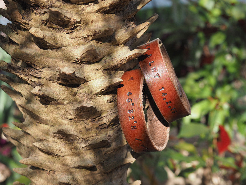 ES Corner Handmade Leather Personalized Couple Gifts Cuff Bracelet Brown Gifts for him for her Accessories