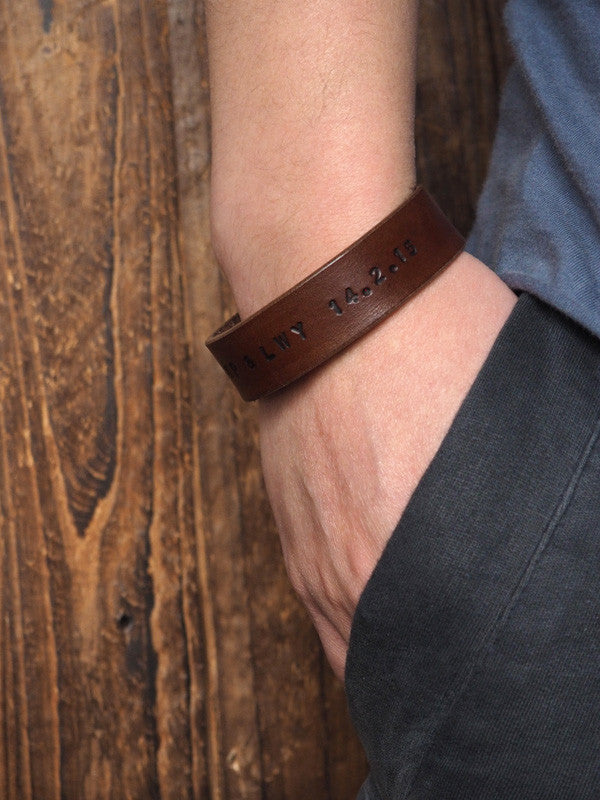 ES Corner Handmade Leather Cuff Bracelet Gifts for Men Accessories
