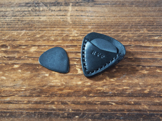 Personalized Teardrop Guitar Pick Holder #Black | Handmade Leather Goods | Personalized Gifts | ES Corner