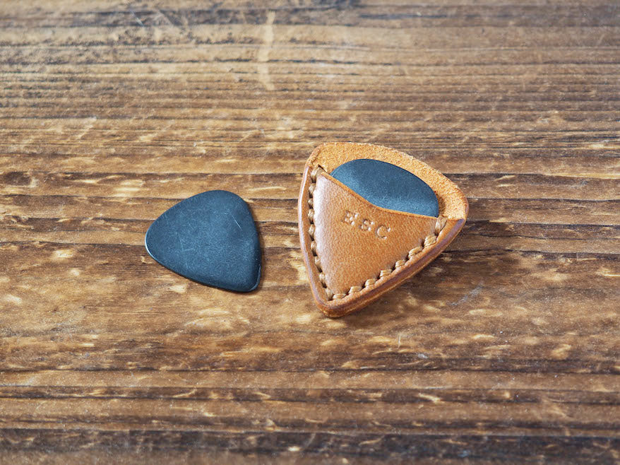 Personalized Teardrop Guitar Pick Holder #Brown | Handmade Leather Goods | Personalized Gifts | ES Corner