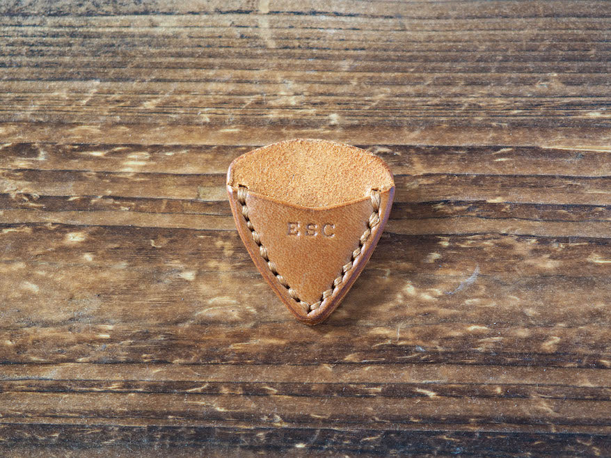 Personalized Teardrop Guitar Pick Holder #Brown | Handmade Leather Goods | Personalized Gifts | ES Corner