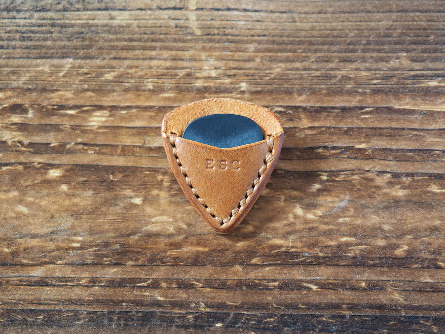 Personalized Teardrop Guitar Pick Holder #Brown | Handmade Leather Goods | Personalized Gifts | ES Corner