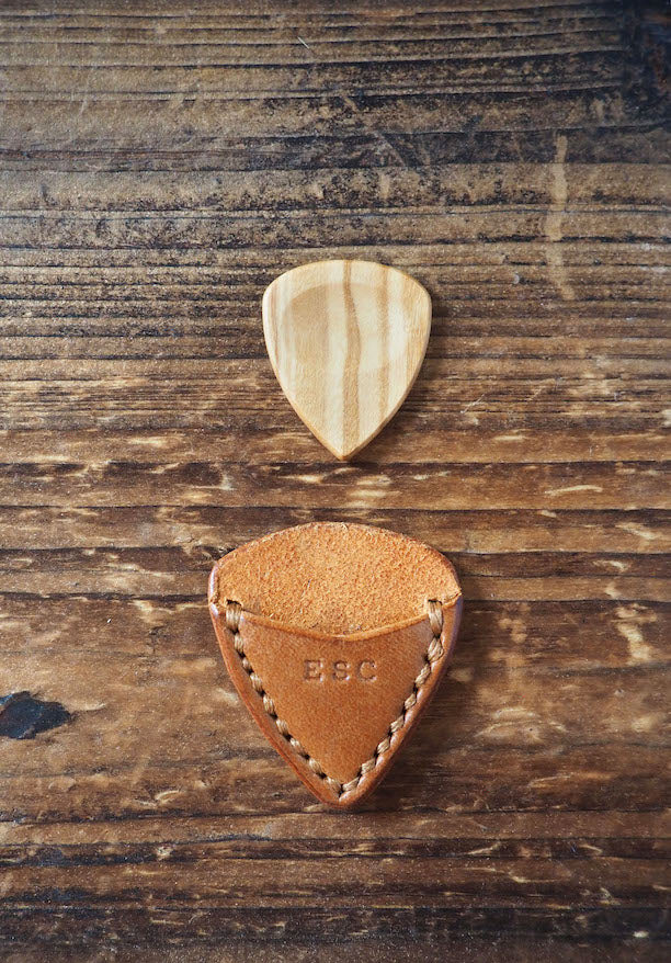 Personalized Teardrop Guitar Pick Holder #Brown | Handmade Leather Goods | Personalized Gifts | ES Corner