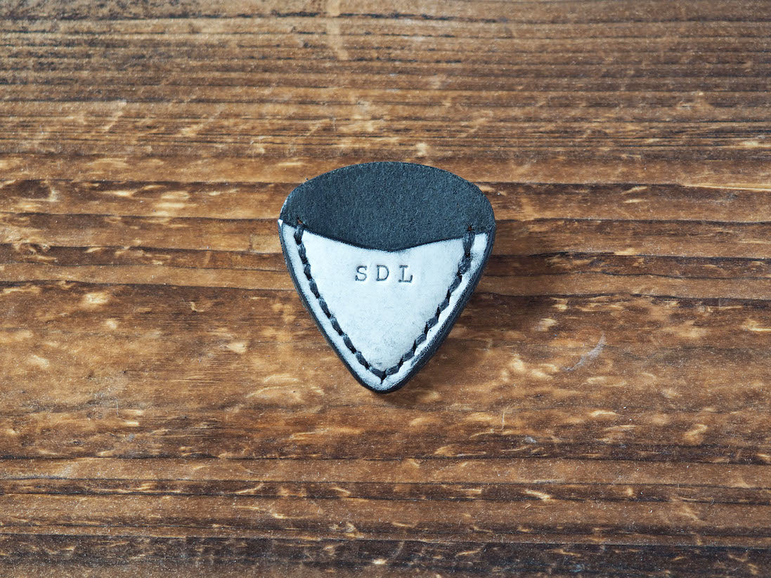 Personalized Teardrop Guitar Pick Holder #Ghost Black | Handmade Leather Goods | Personalized Gifts | ES Corner