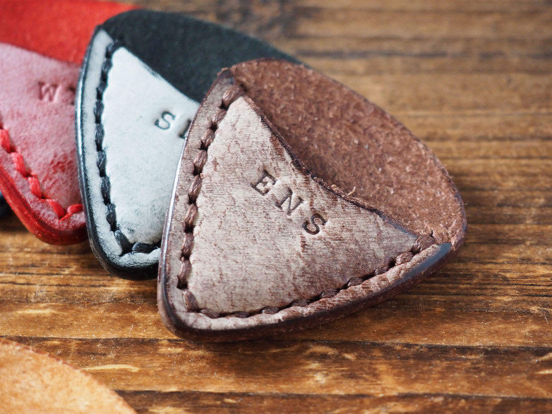 Personalized Teardrop Guitar Pick Holder #Ghost Brown | Handmade Leather Goods | Personalized Gifts | ES Corner