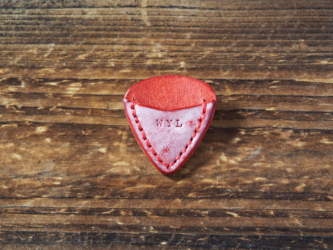 Personalized Teardrop Guitar Pick Holder #Ghost Red | Handmade Leather Goods | Personalized Gifts | ES Corner