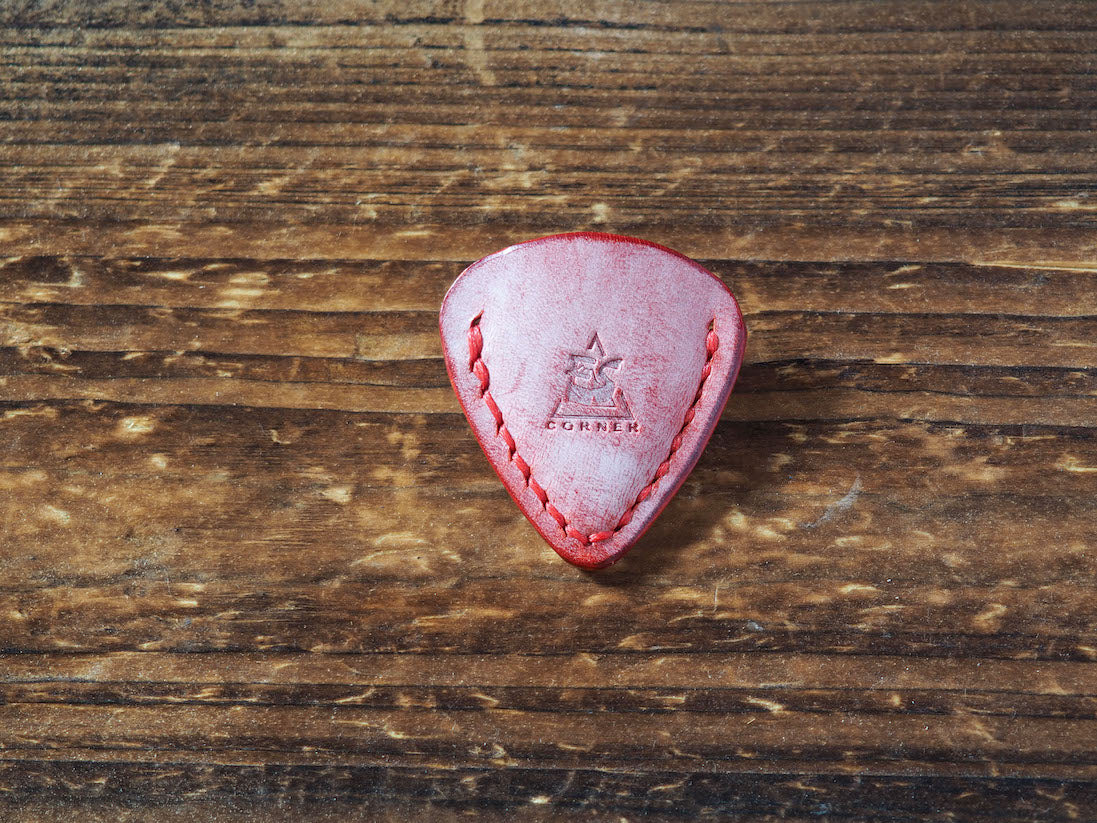 Personalized Teardrop Guitar Pick Holder #Ghost Red | Handmade Leather Goods | Personalized Gifts | ES Corner