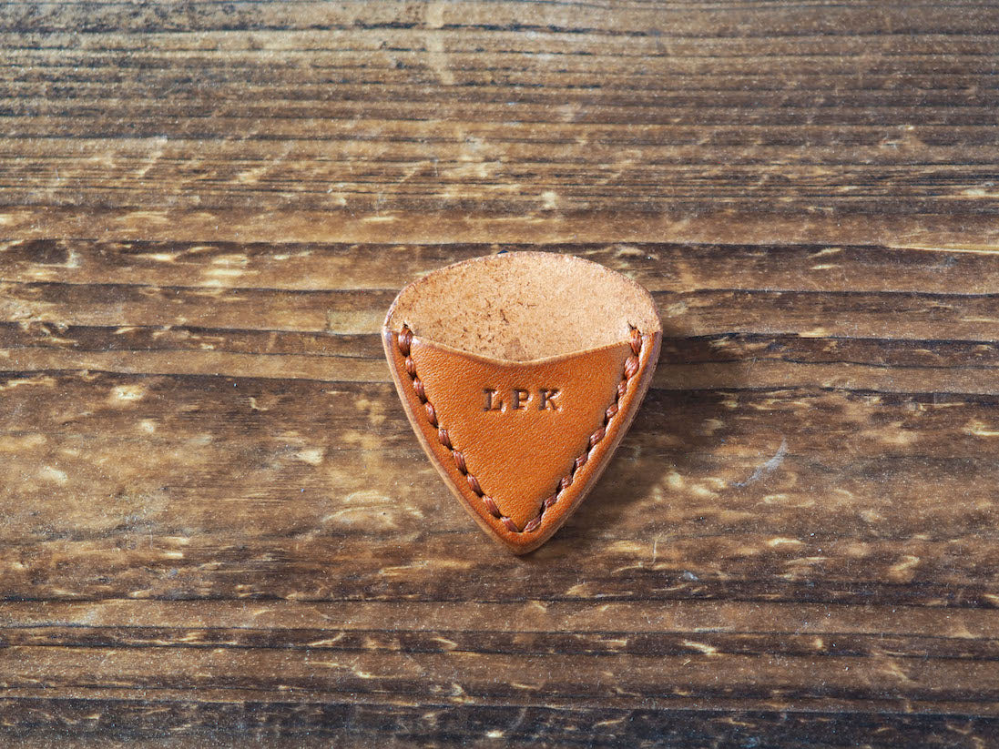 Personalized Teardrop Guitar Pick Holder #Honey Brown | Handmade Leather Goods | Personalized Gifts | ES Corner