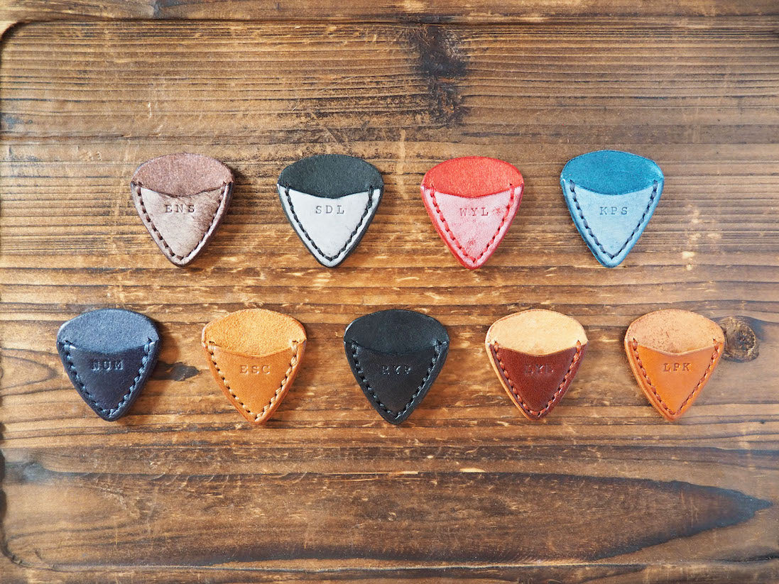 Personalized Teardrop Guitar Pick Holder #Ghost Brown #Ghost Black #Ghost Red #Ghost Blue #Blue #Brown #Black #Whiskey Brown #Honey Brown | Handmade Leather Goods | Personalized Gifts | ES Corner