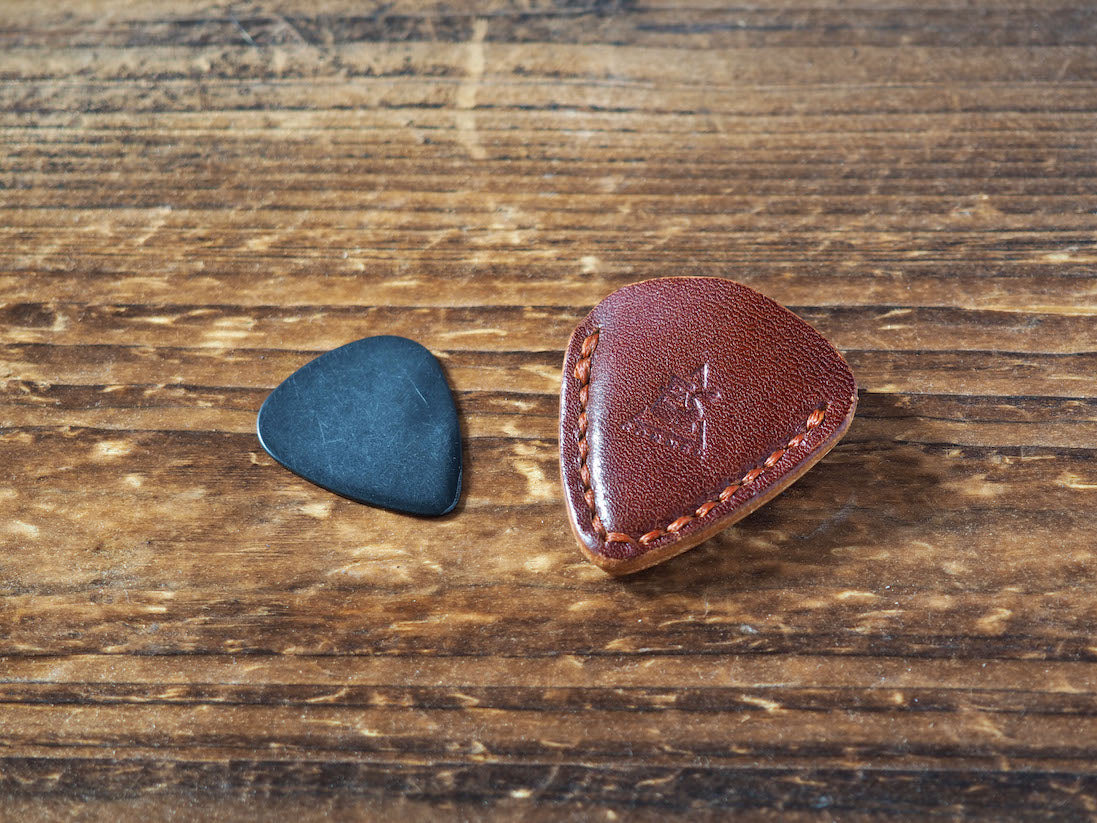 Personalized Teardrop Guitar Pick Holder #Whiskey Brown  | Handmade Leather Goods | Personalized Gifts | ES Corner